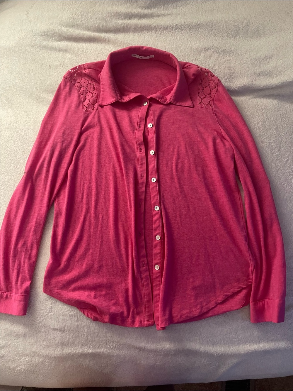 Tresics Femme Bright Pink Button-Front Top